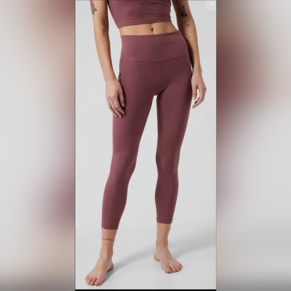 NWT Athleta Tawny Rose Salutation Stash High Rise 7/8 Legging Size S
